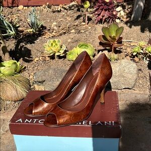 Antonio Melani beautiful embossed nutty heel